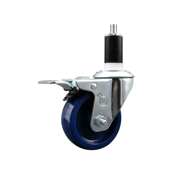 3.5'' Solid Poly Swivel 1-3/8'' Expanding Stem Caster Total Lock Brake